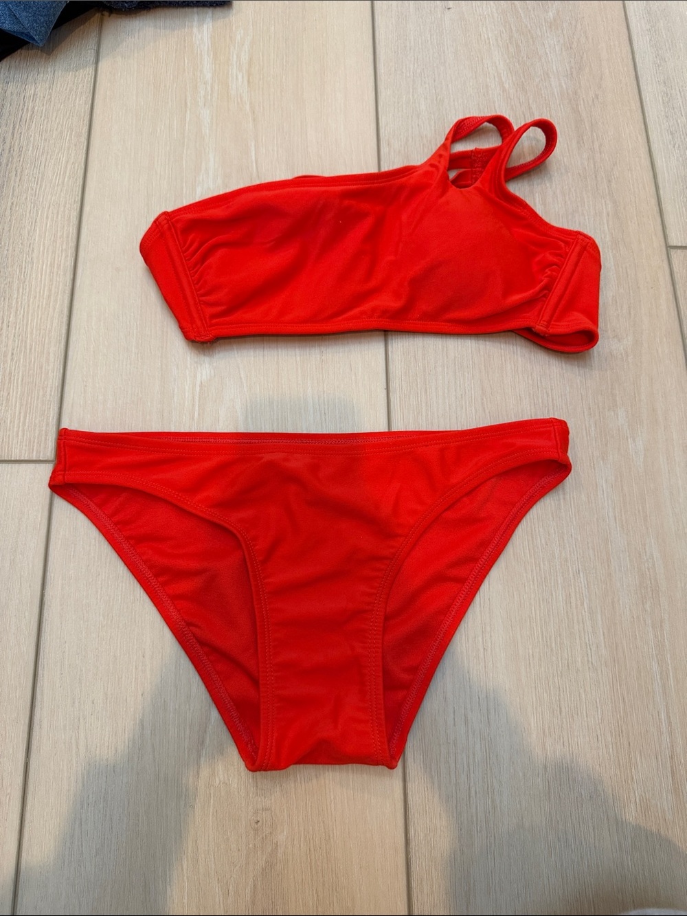 Xhilaration Red Asymmetric Bikini Set
